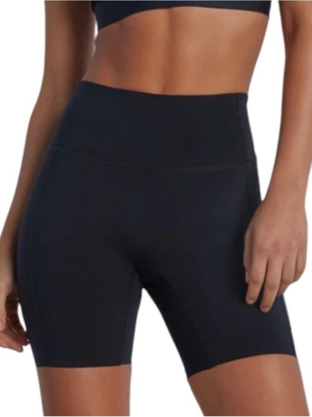 Commando Black High-Rise Fast Track Bike Shorts - Side Pockets 7’
